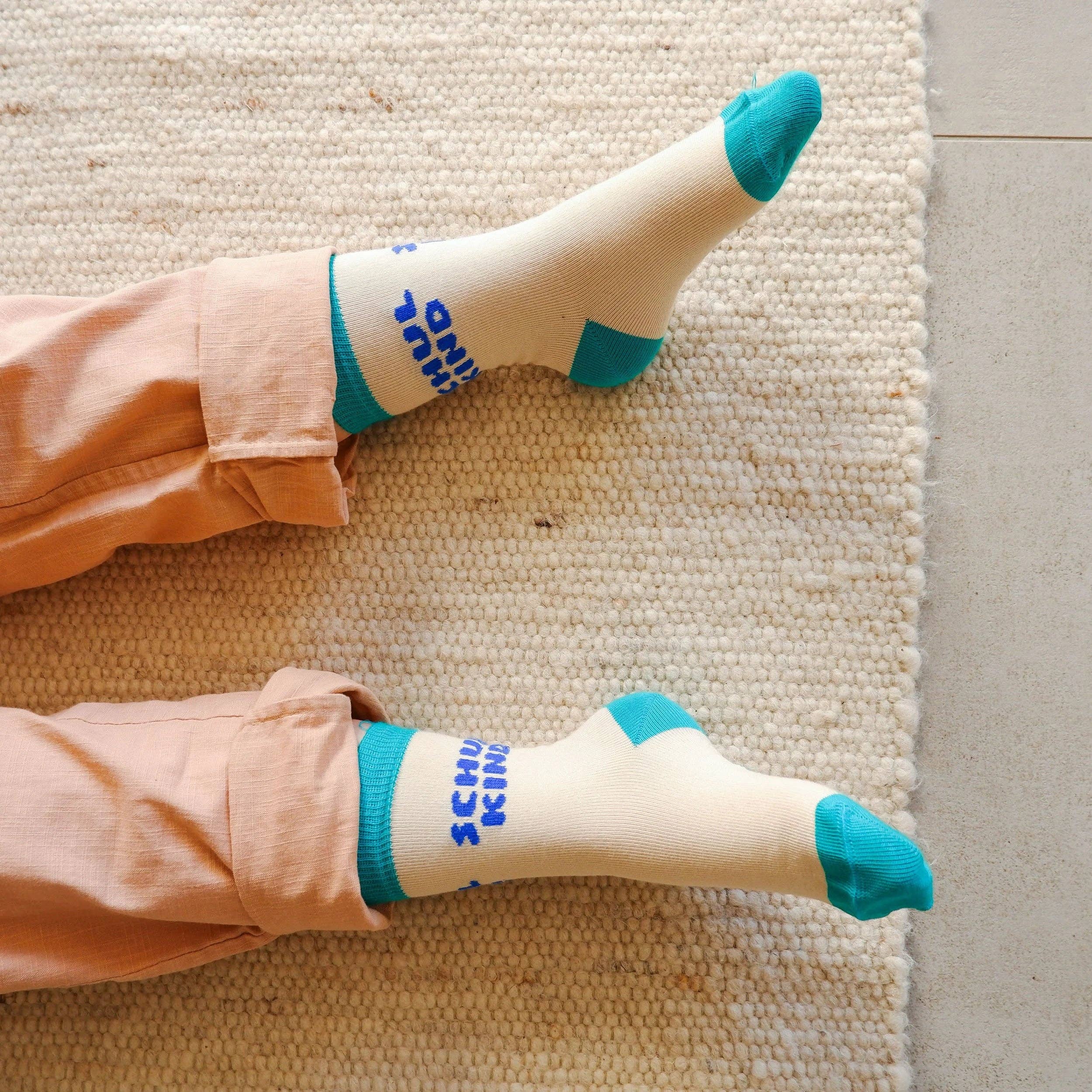 Schulkind-Socken blau