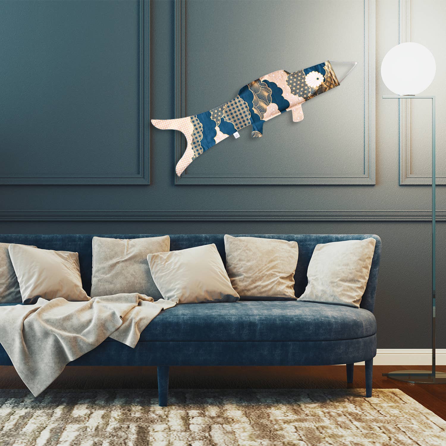 Koinobori Windhose Groß - Matsu Blue