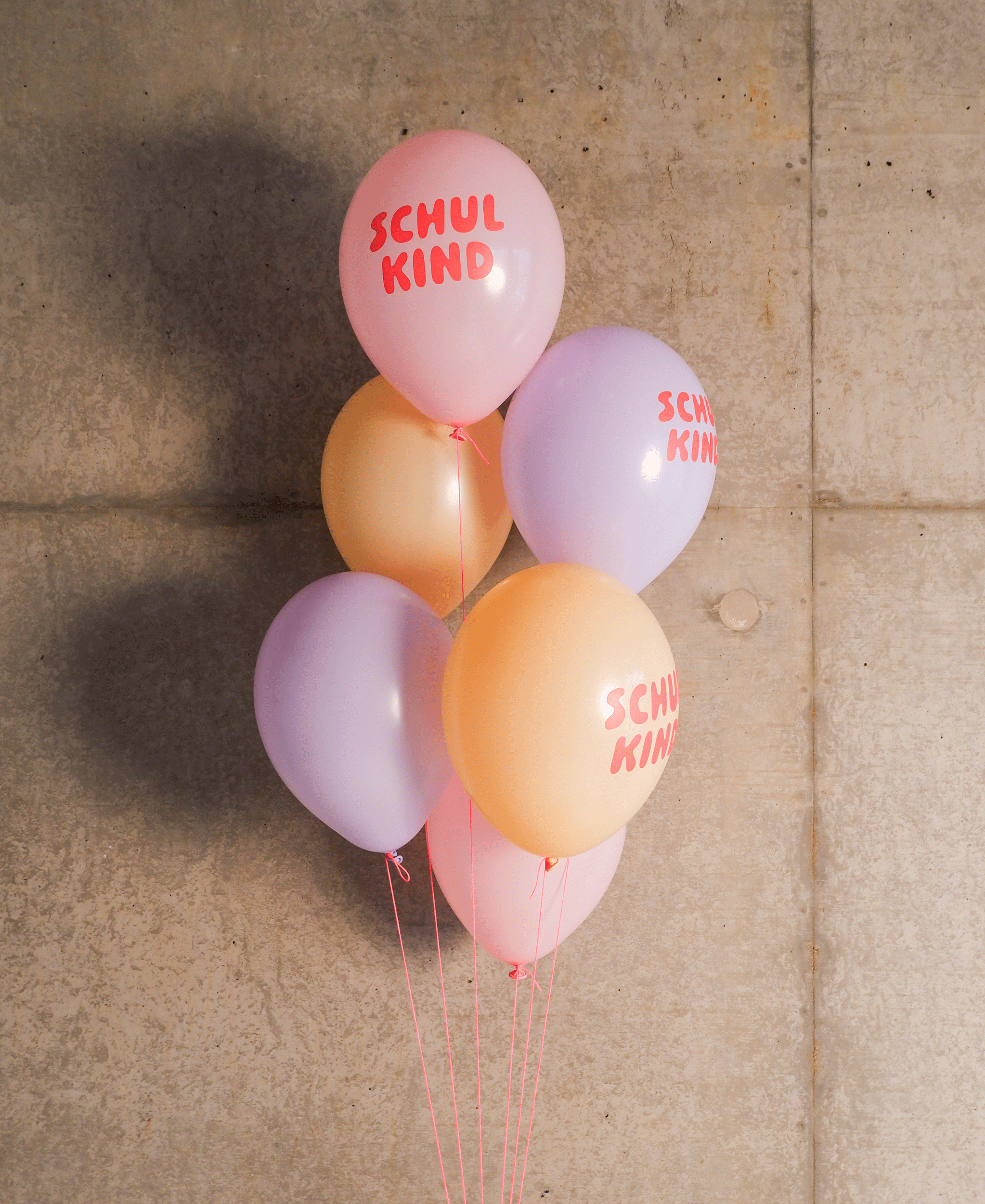 Schulkind Luftballon 6er Set | roas-Mix | 5 Stück