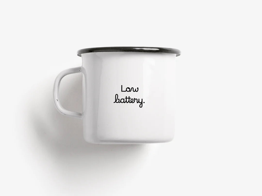 Tasse aus Emaille "High expectations"