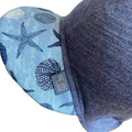 Sommerkappe royal blau Seestern limited edition, Merinowolle & Seide (bio/GOTS) (Kopie)