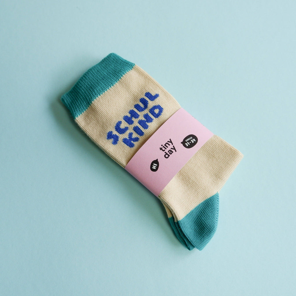 Schulkind-Socken blau