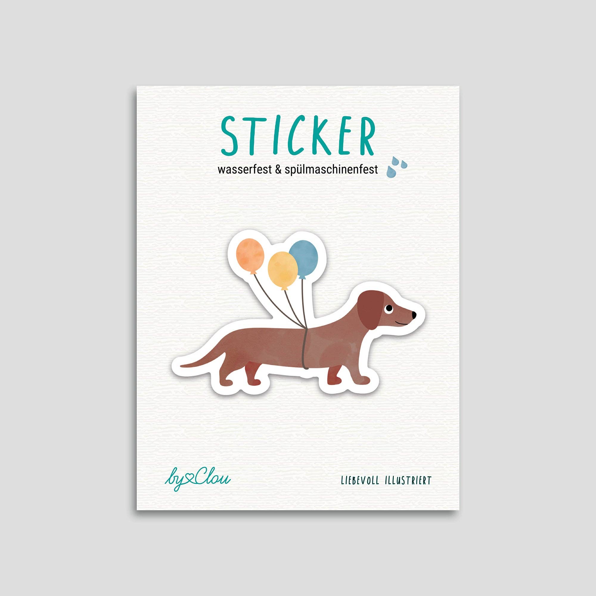 Sticker "Dackel" - wasser- und spülmaschinenfest