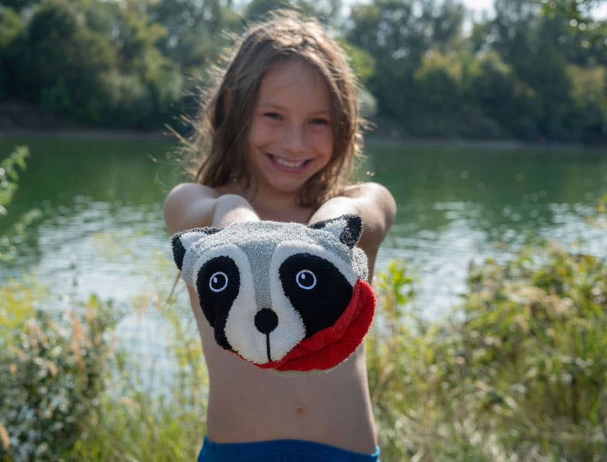BIO Waschlappen Waschbär groß