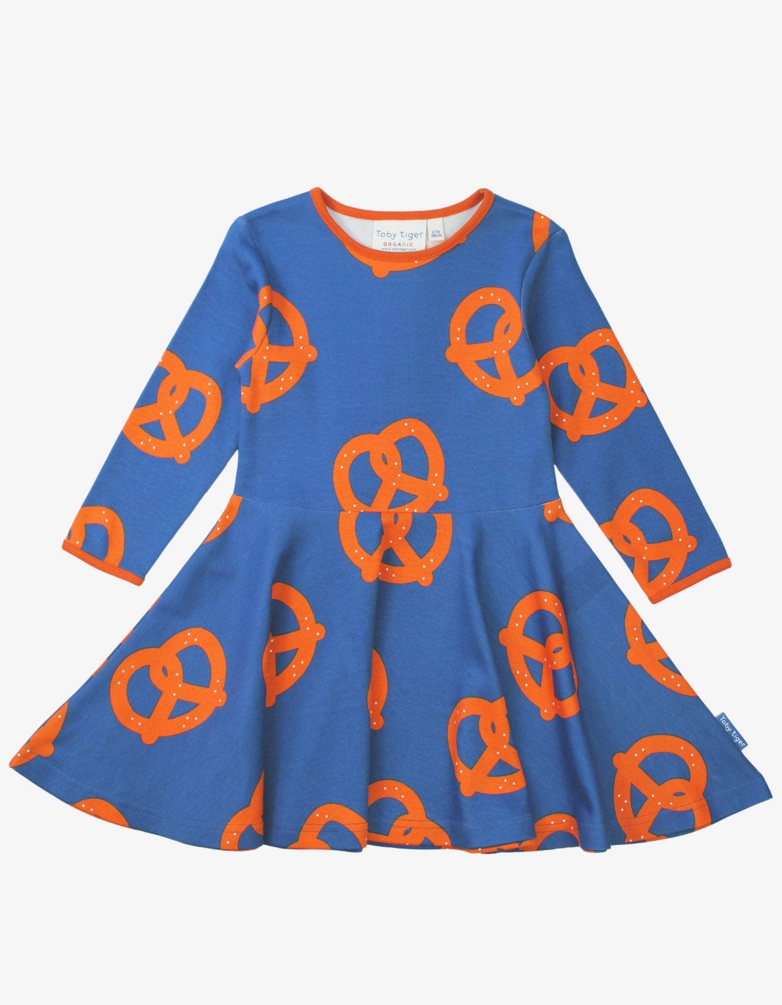 Bio-Baumwoll Kinder Skaterkleid langarm mit Brezel-Druck