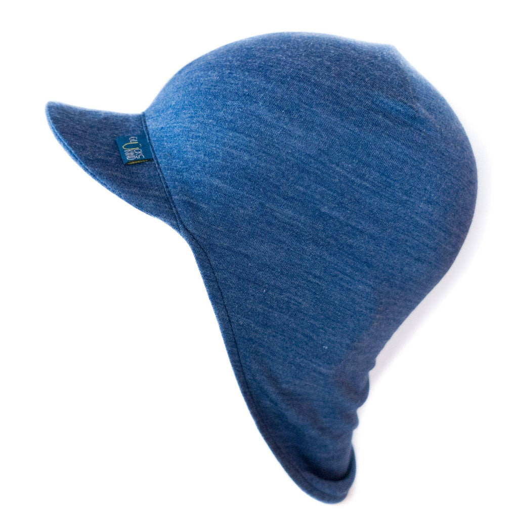 Glückskind Sommerkappe royal blau, Merinowolle & Seide (bio/GOTS)
