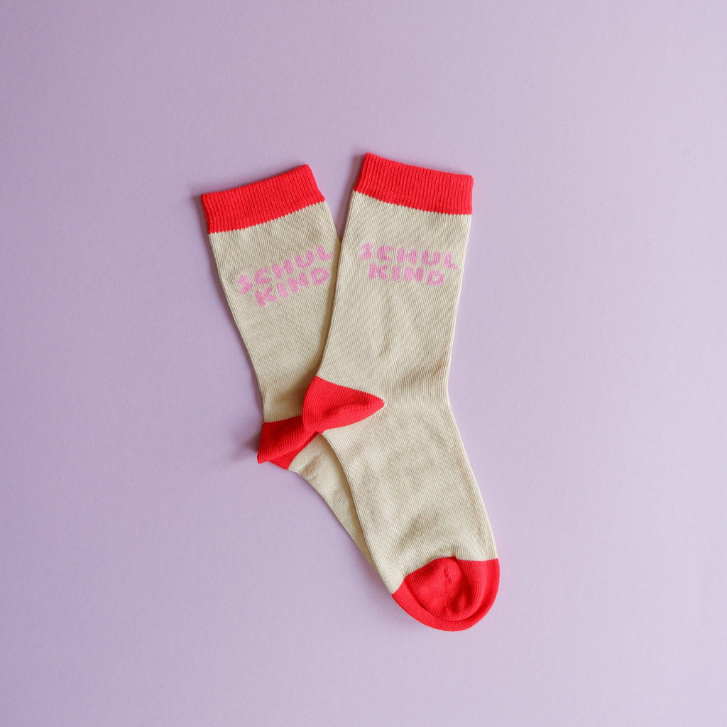 Schulkind-Socken rosa