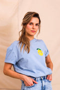Zitrone auf Dunkelblau Shirt für Erwachsene
