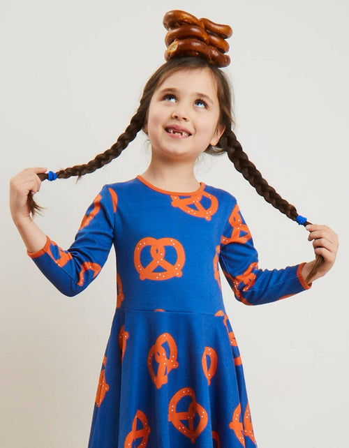 Bio-Baumwoll Kinder Skaterkleid langarm mit Brezel-Druck