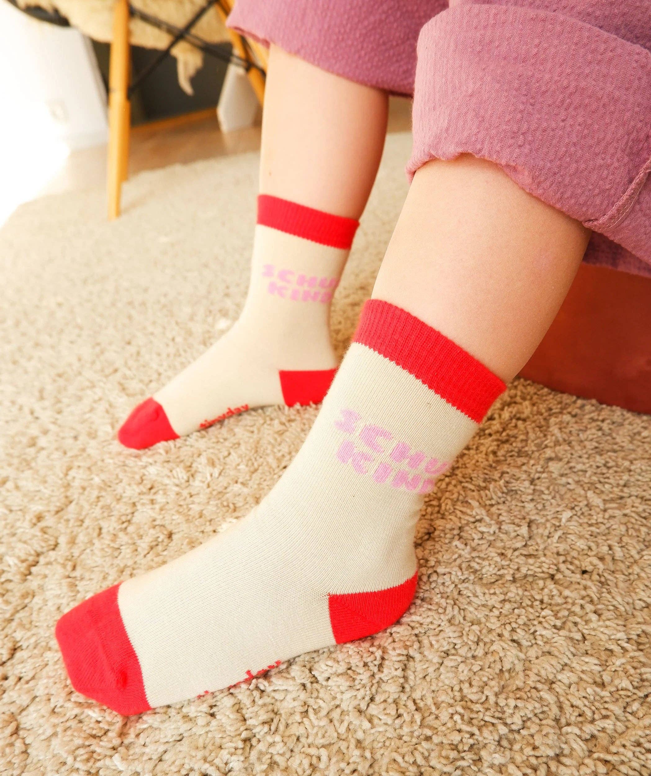 Schulkind-Socken rosa