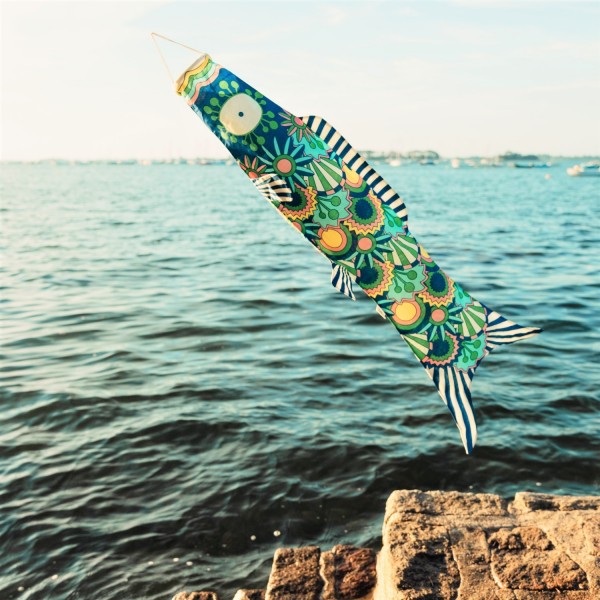 Koinobori Windhose Groß - Tropical Navy