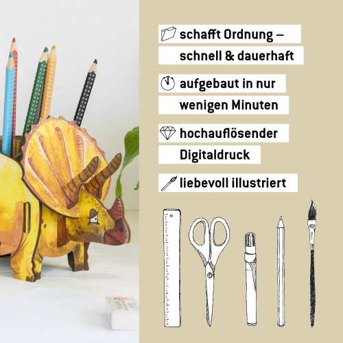 Dino Stiftebox Triceratops