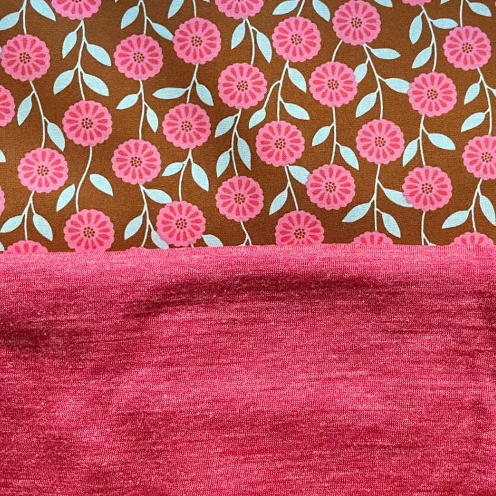 Glückskind Sommerkappe himbeere rose mit Blumen limited edition, Merinowolle & Seide (bio/GOTS) (Kopie) (Kopie)
