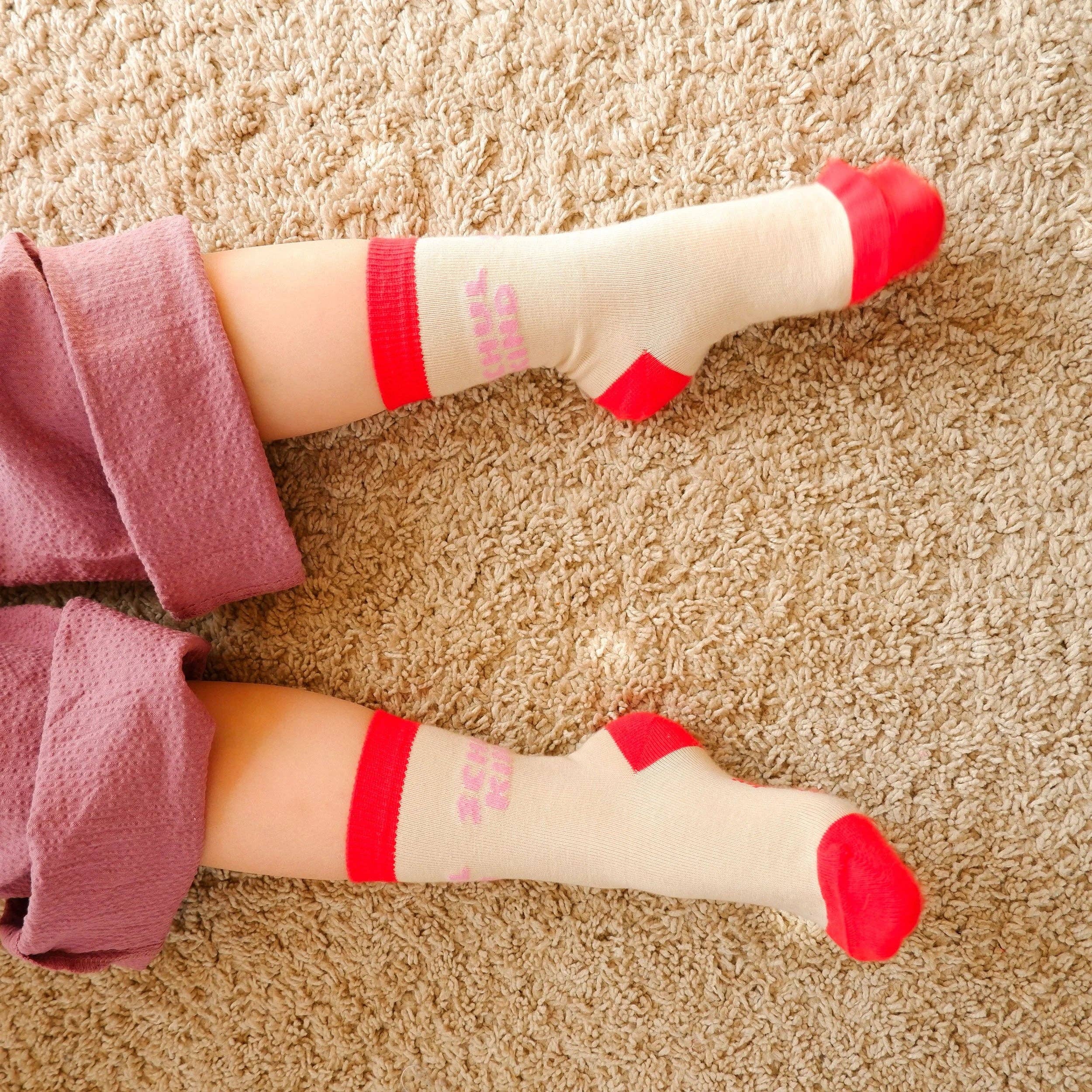 Schulkind-Socken rosa