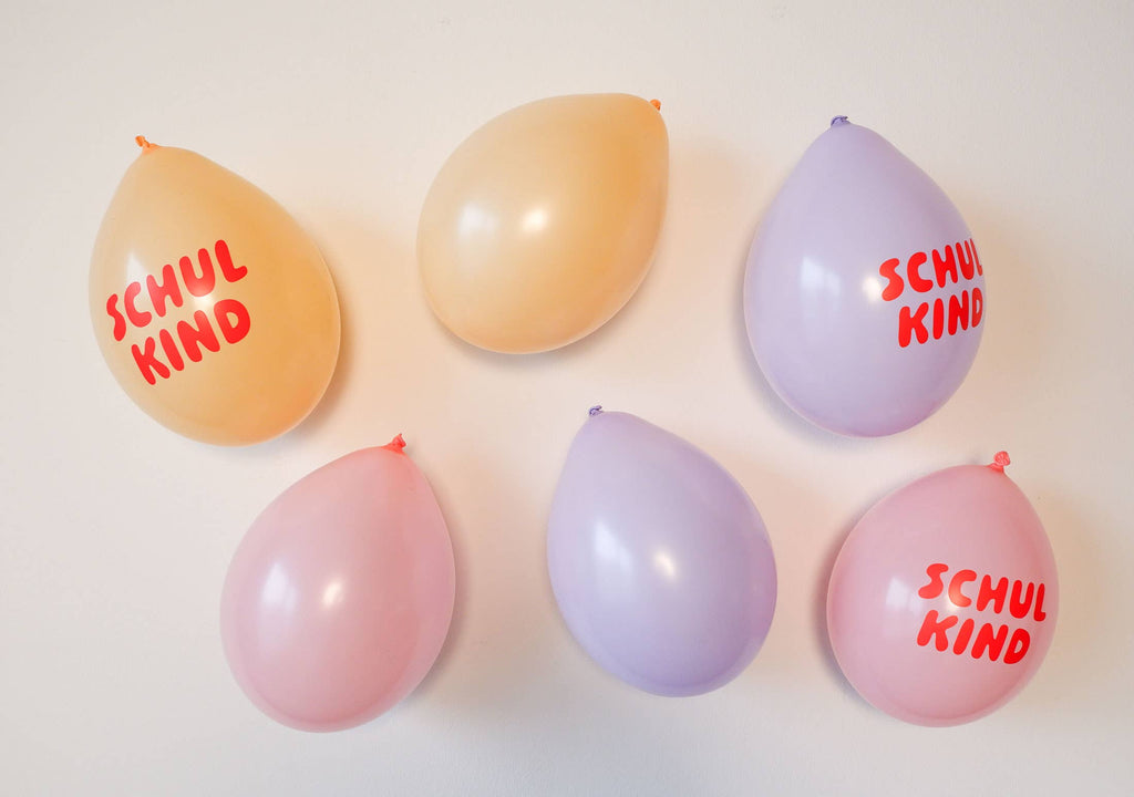 Schulkind Luftballon 6er Set | roas-Mix | 5 Stück