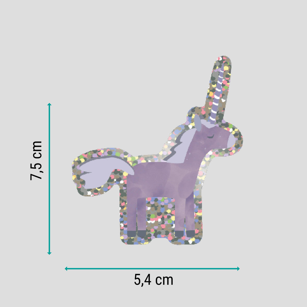 Sticker "Einhorn" Glitzer - wasser- und spülmaschinenfest