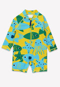 Baby Badeanzug langarm mit Fisch-Druck, UV-Schutz UPF 50+