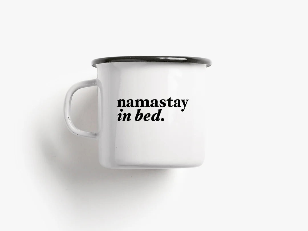 Tasse aus Emaille "Namastay"