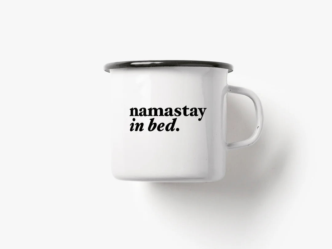 Tasse aus Emaille "Namastay"
